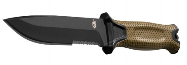 Gerber Strongarm -kiinteäteräinen veitsi, coyote brown, sahalaita