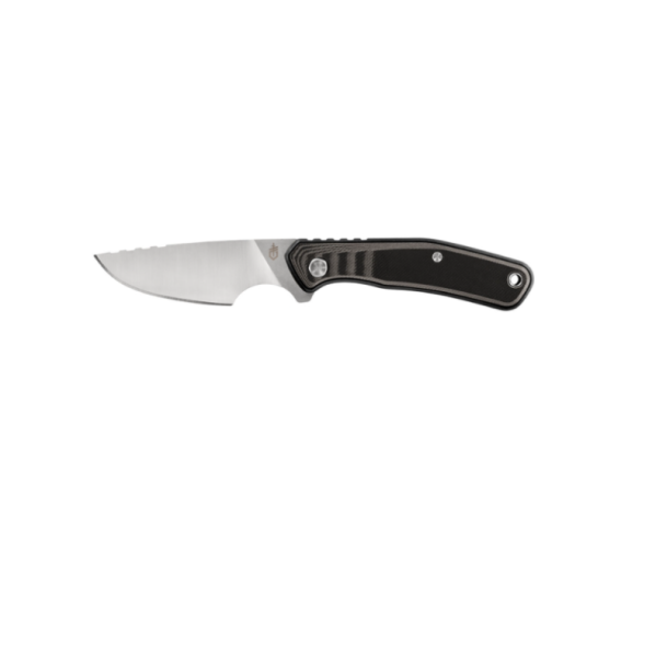 Gerber Downwind Caper fastbladet kniv med sort håndtag og glat klinge