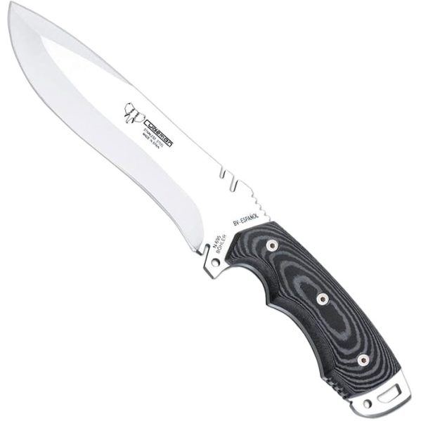 Cudeman 299-B-K eräveitsi – musta micarta, punainen spacer-väliosa