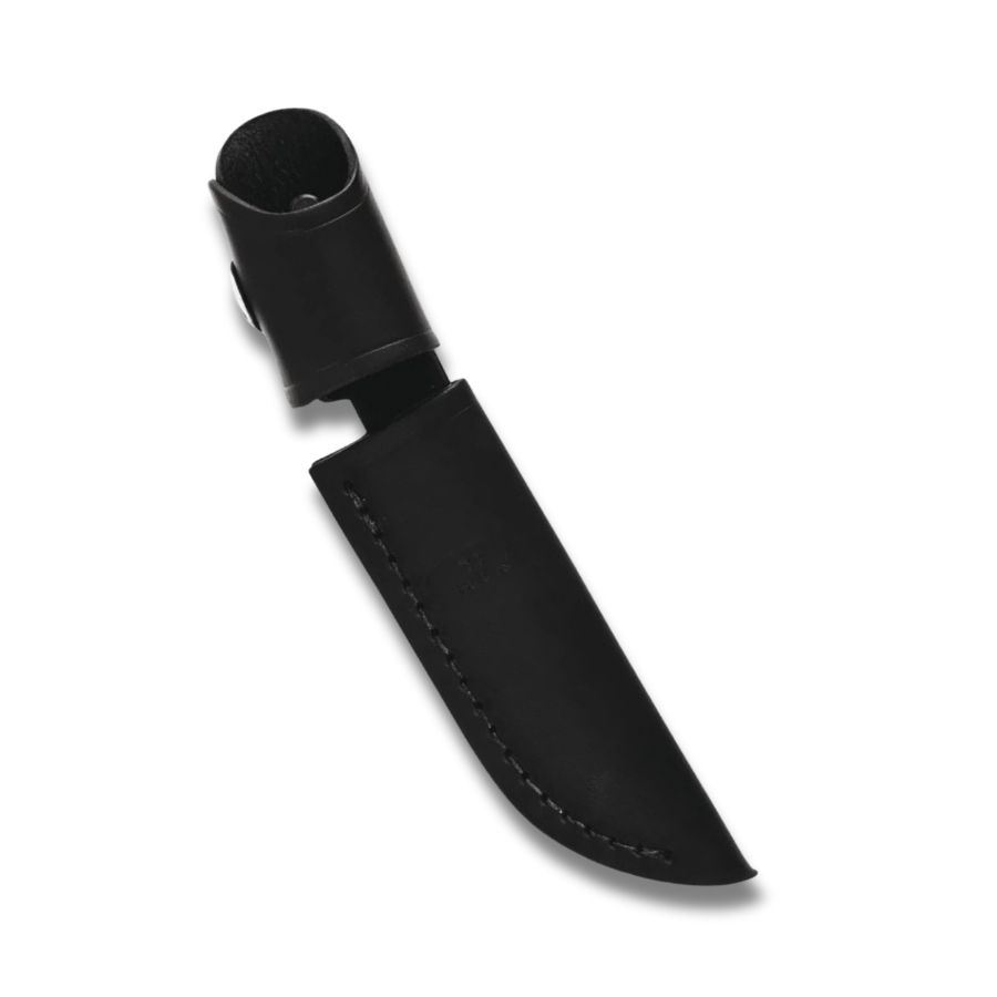 Buck 102 Woodsman fastbladet jagtkniv med sort phenolic-håndtag og clip-point klinge i 420HC rustfrit stål.