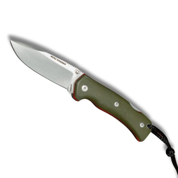 Cudeman Mini Ranger 337-GVF foldekniv med grønt G10-skæfte og satinpoleret klinge i N690Co-stål.