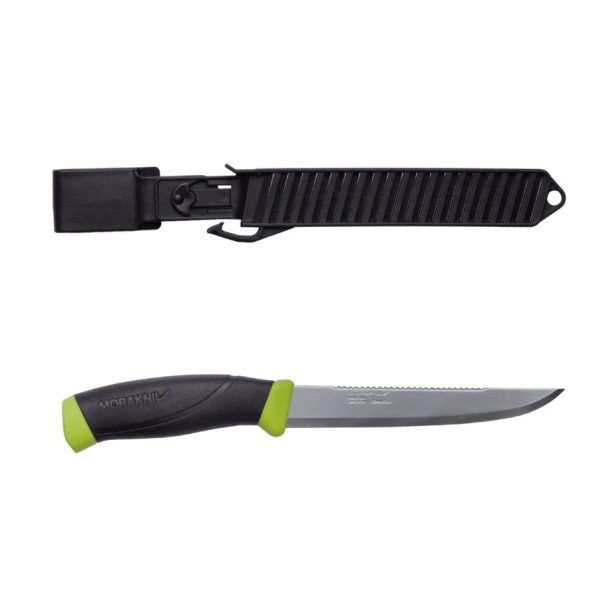 Morakniv Companion kalaveitsi suomustimella 150 (S) – limenvihreä