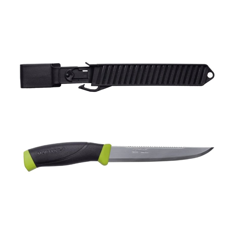 Morakniv Companion kalaveitsi suomustimella 150 (S) – limenvihreä