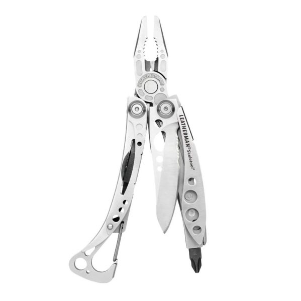 Leatherman Skeletool EDC multitool med tang, kniv og skruetrækker i rustfrit stål åbnet