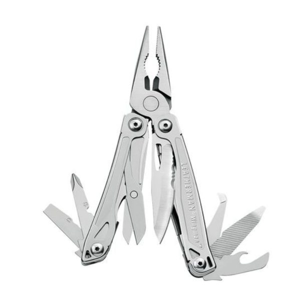 Leatherman Wingman EDC multitool med tang, kniv, saks og skruetrækker i rustfrit stål åbnet