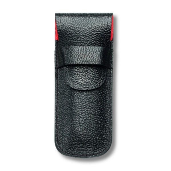 Victorinox 4.0636 sort læder bælteetui med flap og trykknap
