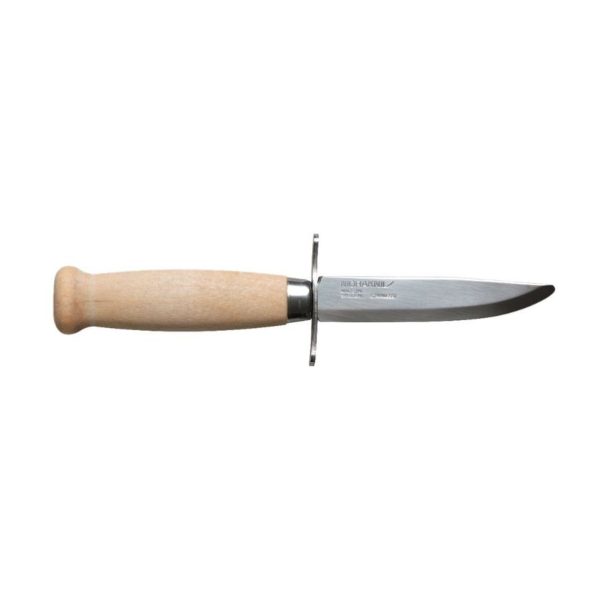 Morakniv Scout 39 Safe S lasten veitsi pyöristetyllä kärjellä ja puukahvalla, sopii partiolaisille ja ulkoiluun