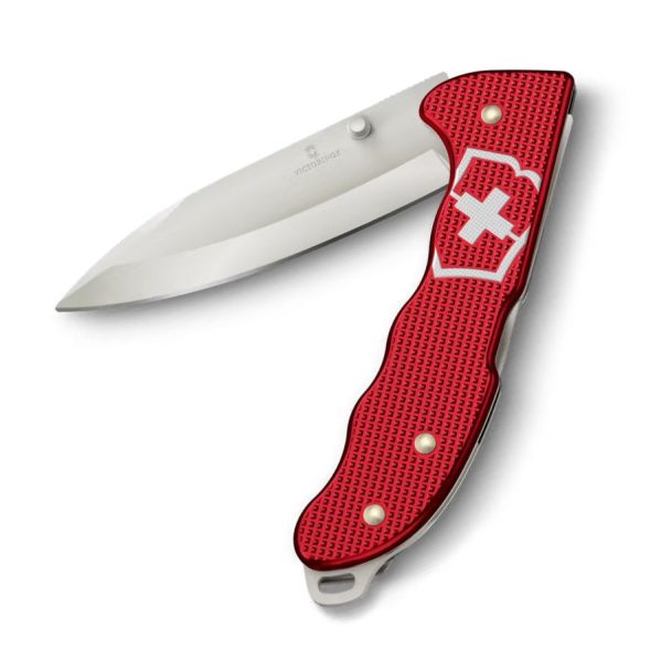 Victorinox Evoke Alox foldekniv med låsbart drop-point blad og rødt Alox håndtag
